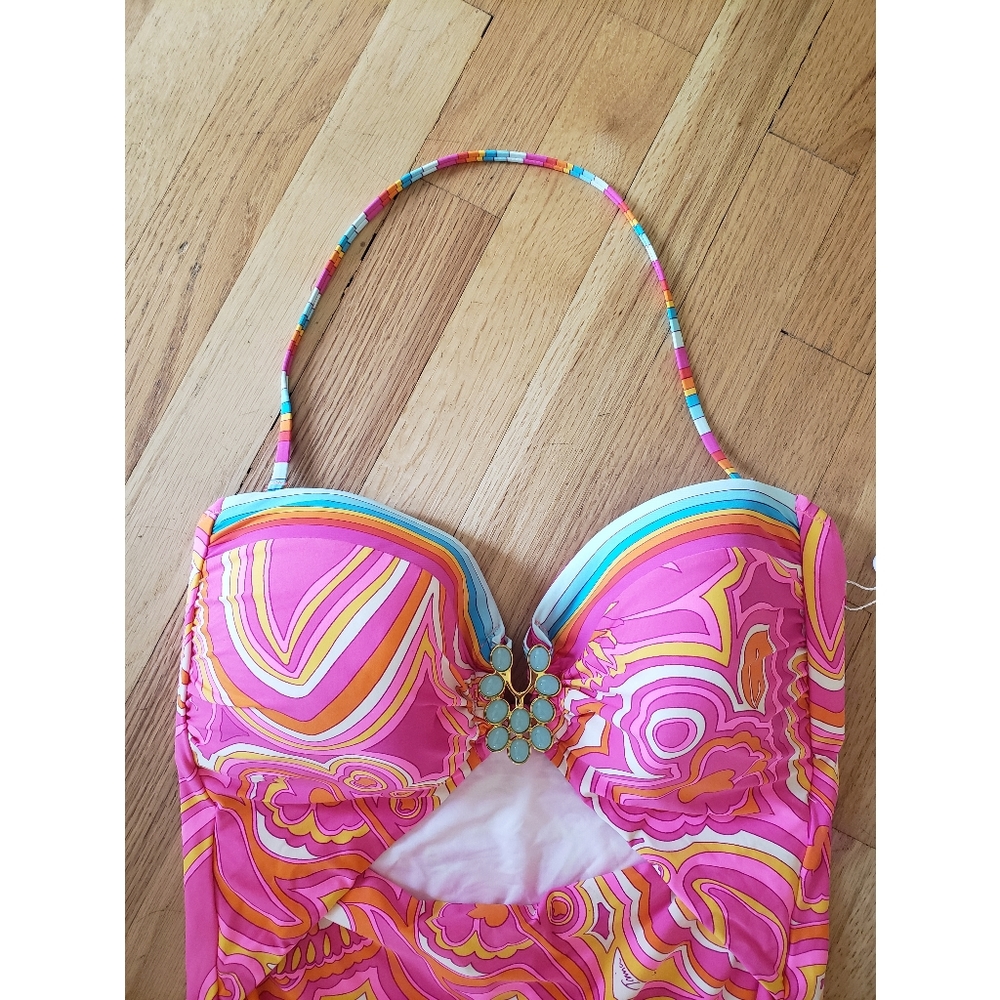 NWT Trina Turk Morning Sunrise Bandeau SwimSuit - Picture 6 of 14